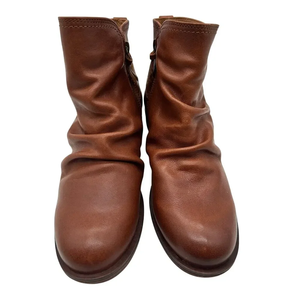 Sofft Brookdale Leather Slouch Buckle Ankle Boot Size 6 Bootie Moto Indie Sleaze